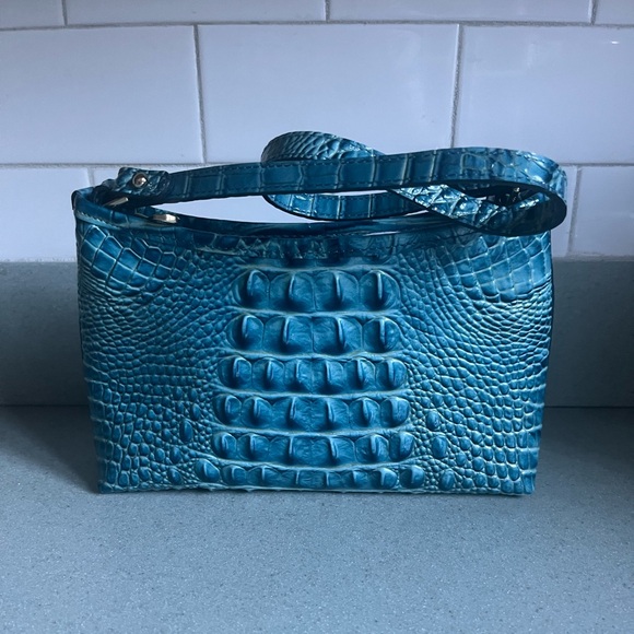Brahmin Handbags - Brahmin Blue Croc-Embossed Leather Shoulder Bag beautiful Blue